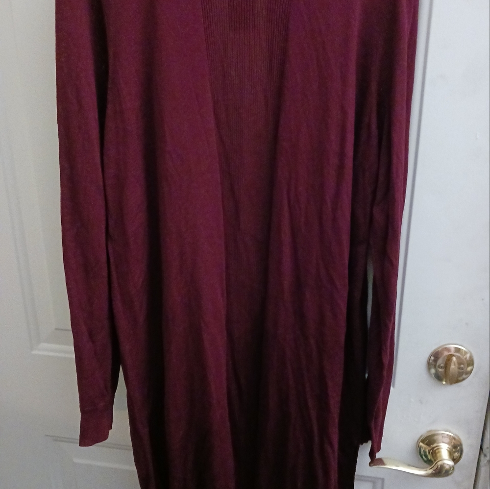 Worthington Burgandy duster sweater womens Xl NWT